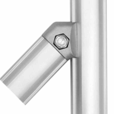Aluminum Tubing Connector Lean Pipe Joint Fastener Kit 45 Degree Double Tube Built-in Joint