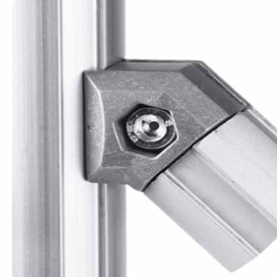 Aluminum Tubing Connector Lean Pipe Joint Fastener Kit 45 Degree Double Tube Built-in Joint