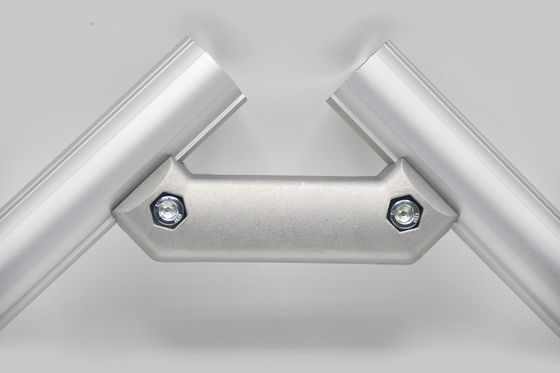 6065 T6 Lightweight Aluminium Alloy Lean Pipe Connector Sandblasting Lean Tube Joints