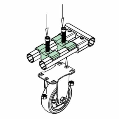 Castor Wheel Mounting Base Wheel Support Bracket For Lean Rack System