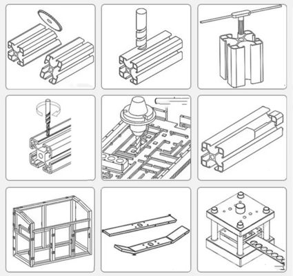 40*80 Aluminum Extrusion Alloy Profile T Slot Aluminum Extruded Aluminum Profile