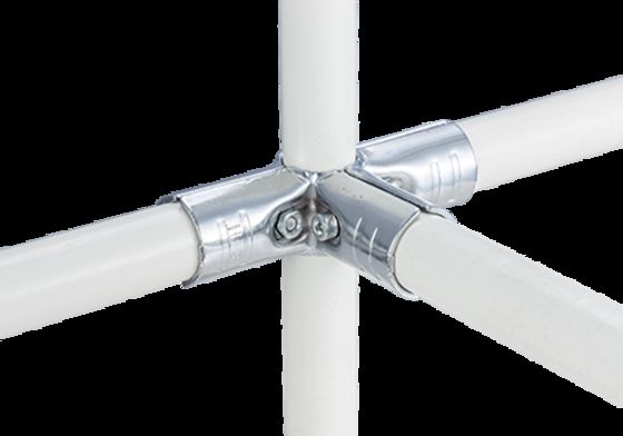 HJ-3 Chrome-plated Metal Pipe Connector for OD 28mm Lean Pipe Warehouse Modular System