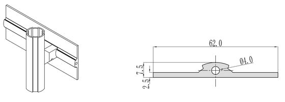 6063-T5 Aluminum Blocking Edge with Sandblasted Matte Surface and 4m Length for Lean Pipe Systems