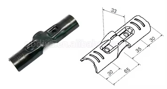 HJ-3 OD28mm Black Lean Tube Connector And Metal Joints For Lean Pipe