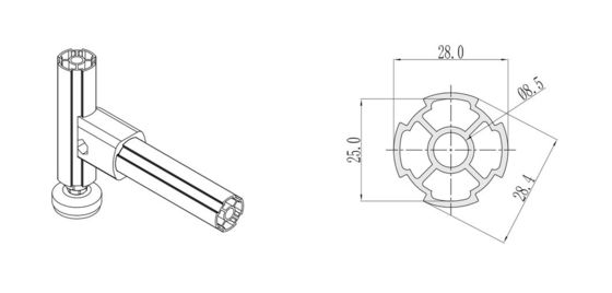 Factory Supply DY28-03A Strengthening Aluminum Pipe Alloy Lean Tube for Shelf System