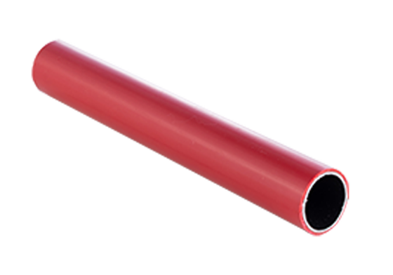 Tube à revêtement rouge en plastique OD28 mm, pour étagère, établi à tubes, chariot industriel, tuyau maigre en acier inoxydable